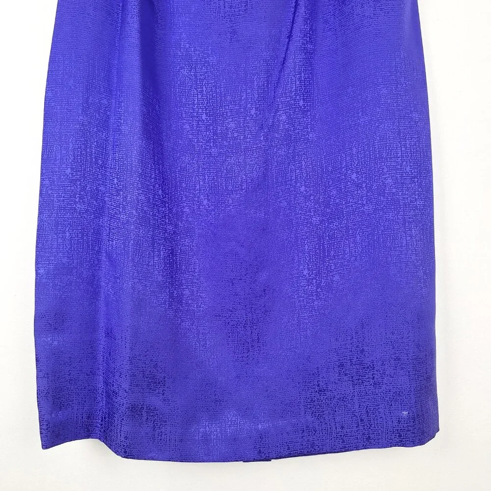 Silk Top & Skirt Suit Set, Size 14. Purple Embroidered Lined Adrianna Papell - Picture 9 of 16